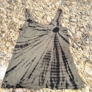 Army green and black tye dyed tank top